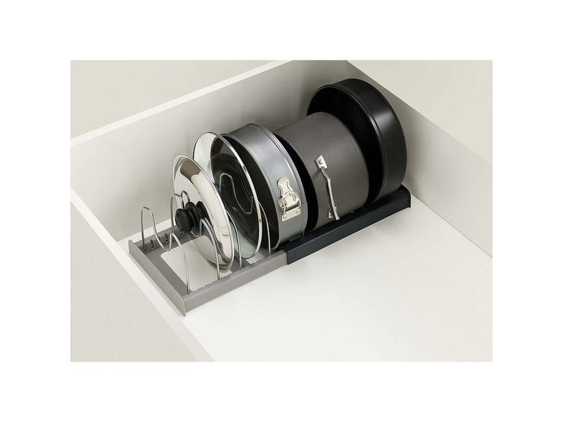  Porte-casseroles - porte-casseroles support en rangement cuisine - avec 7 compartiments réglables parfaite - pour les ustensiles de cuisines poêles  - Conforama E