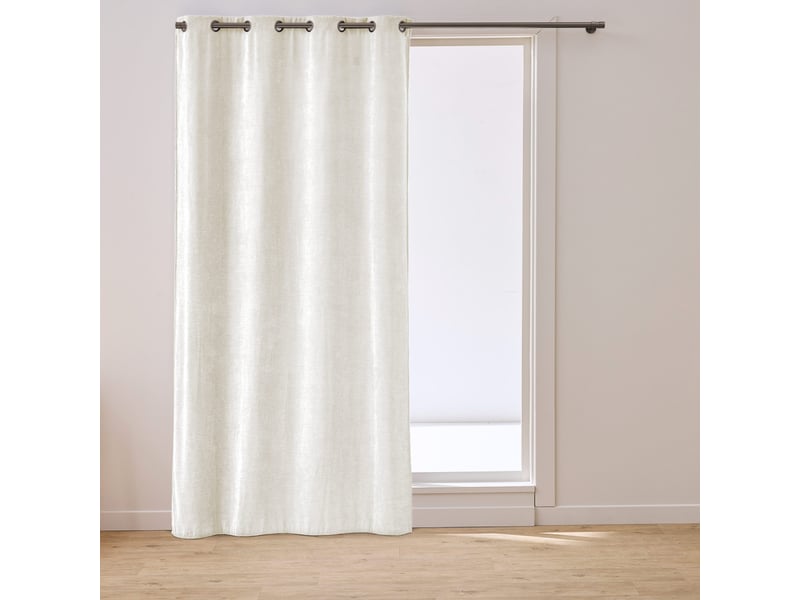  Rideau en velours jacquard isak 140x260cm naturel  - Conforama A