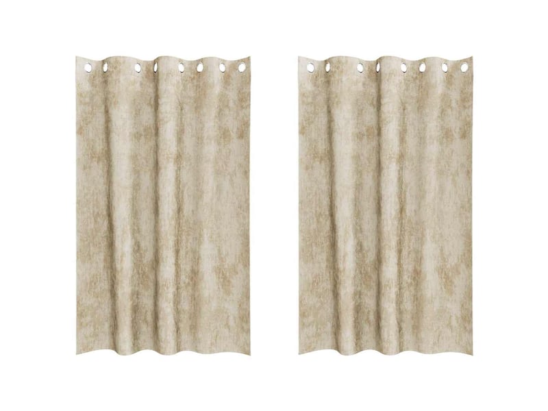  Lot de 2 rideaux en velours, rideaux de fenêtre crème 175 x 140 cm velours cf44185  - Conforama A