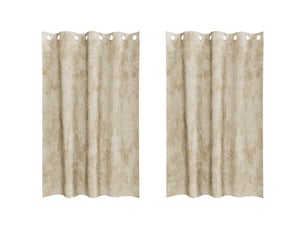 Lot de 2 rideaux en velours, rideaux de fenêtre crème 175 x 140 cm velours cf44185