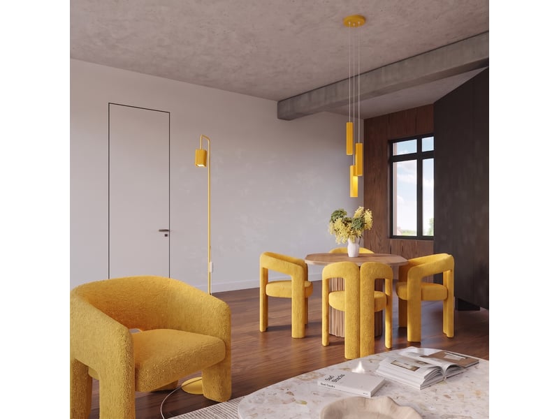 Lampadaire rayo 1 jaune aluminium moderne 160x30x30cm SL.3272 - Conforama C