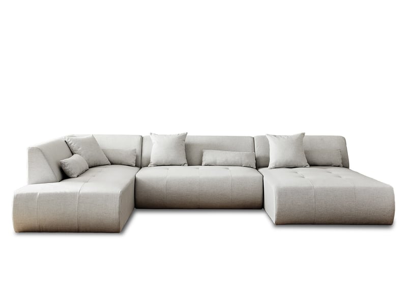  Onyx - canapé modulable panoramique d'angle gauche 7 places - en tissu - lisa design - gris clair ONYX - Conforama A