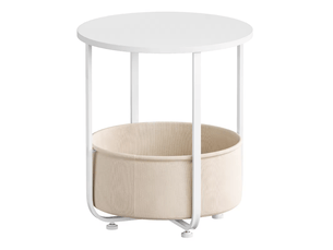 Table basse rond(e) coloris blanc BEAUNIV - 45 cmx45 cm