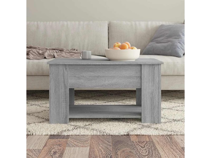  Table basse rectangulaire | table de salon sonoma gris 79x49x41 cm bois d'ingénierie shl9614  - Conforama C