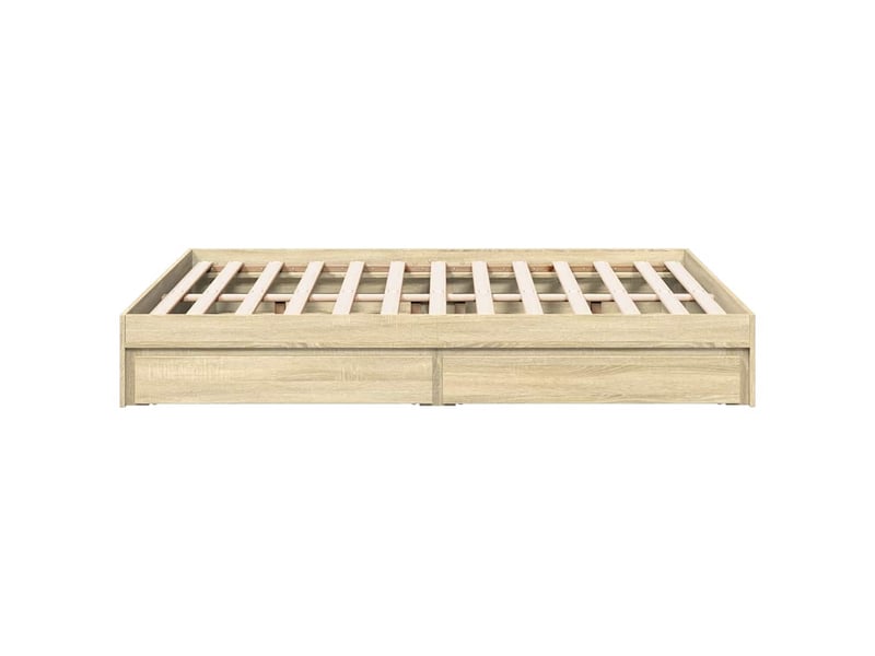  Lit double- lit adulte -  cadre de lit avec tiroirs sans matelas chêne sonoma 120x200 cm  - Conforama D