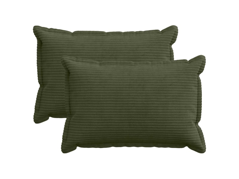 Lot de 2 housses de coussin houten vert 30 x 50 cm velours côtelé cf49379 - Conforama B