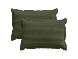 Lot de 2 housses de coussin houten vert 30 x 50 cm velours côtelé cf49379