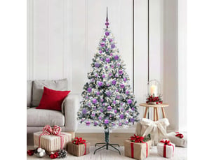 Sapin de noël artificiel, arbre de noël blanc 180 cm pvc, acier et plastique shl8212
