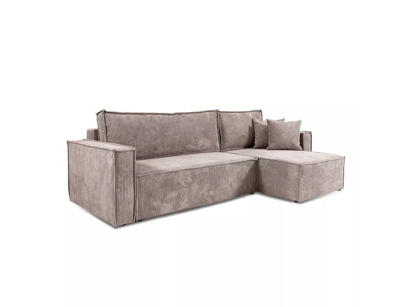  Canapé d'angle convertible cord jimmy beige  - Conforama A