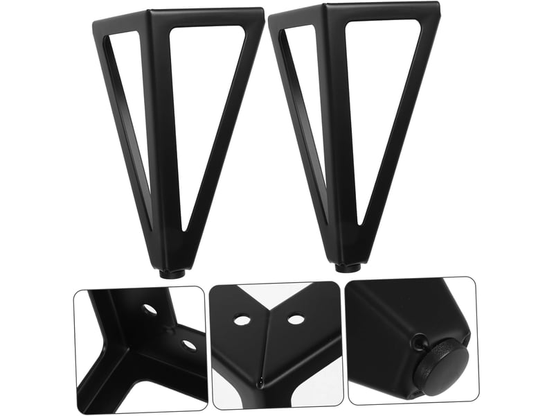  Meuble métal noirs de table basse de rechange robustes pour canapés et bancs  - Conforama D