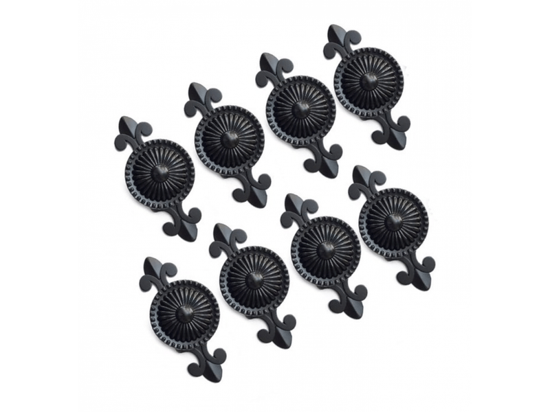  (noir) lot de 8 boutons d'armoires anciens européens, boutons de meubles ronds à perçage unique, adaptés aux armoires, aux placards de cuisine  - Conforama A