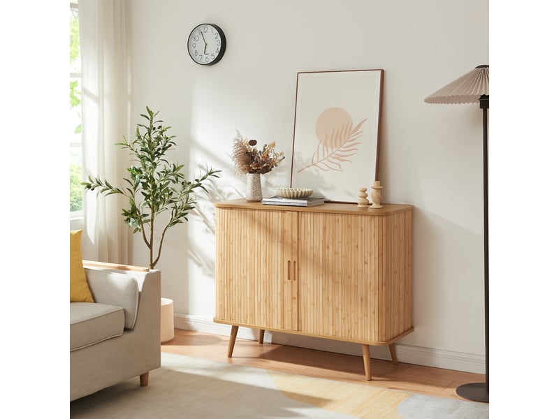 Meuble d’appoint nordkapp 100 x 40 x 80 cm bambou naturel [en.casa]  - Conforama D
