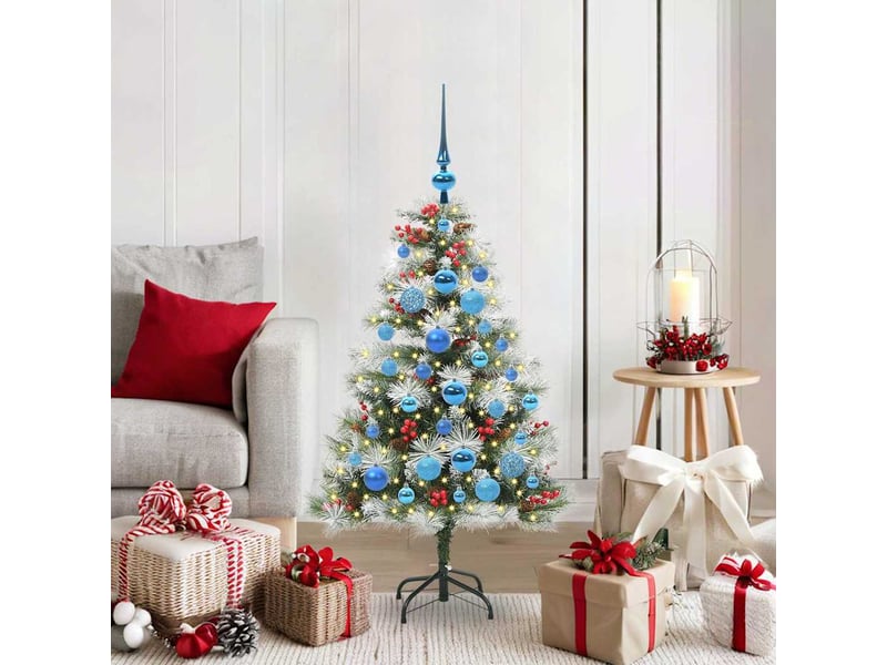  Sapin de noël artificiel, arbre de noël vert et blanc 120 cm shl3484  - Conforama B