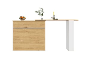 Meuble bar extensible avec 3 étagères latérales, portes en verre et fonction pivotante pour salon, 138 × 39 × 104 cm