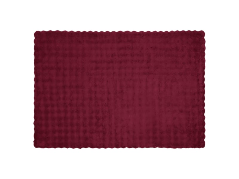 Couverture décorative, couverture antidérapante en fausse de lapin olite bordeaux shl56006 - Conforama E