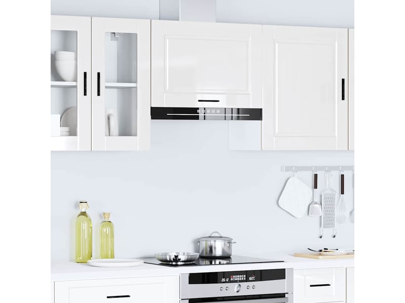 Armoire murale de cuisine porto blanc brillant bois ingénierie shl5176 - Conforama D