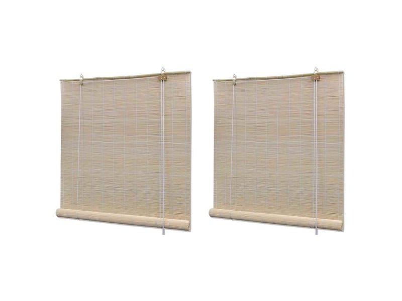  Lot de 2 stores enrouleur, stores à rouleau bambou naturel 120x160 cm cf48953  - Conforama B