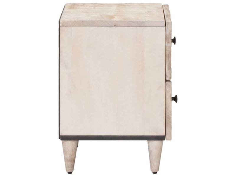  Table de chevet avec tiroir 2 pièces blanc 40 x 33,5 x 46 cm  - Conforama D