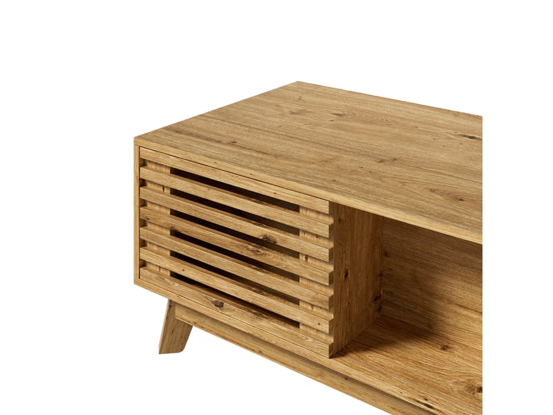  Table basse avec plateau relevable 90x55x57,5 cm en mdf finition bois naturel  - Conforama E