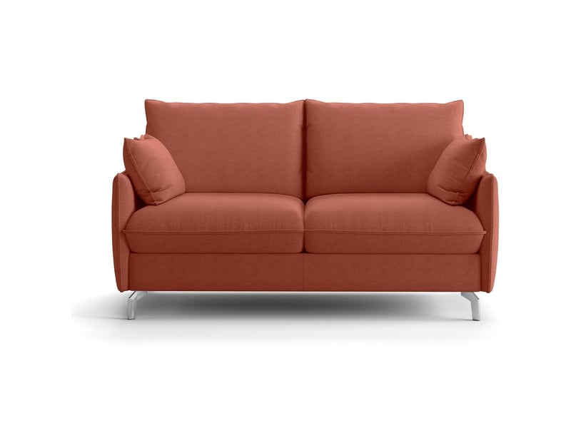 Canapé droit convertible 3 places en tissu chenille terracotta - ouverture express - astoria Astoria - Conforama A