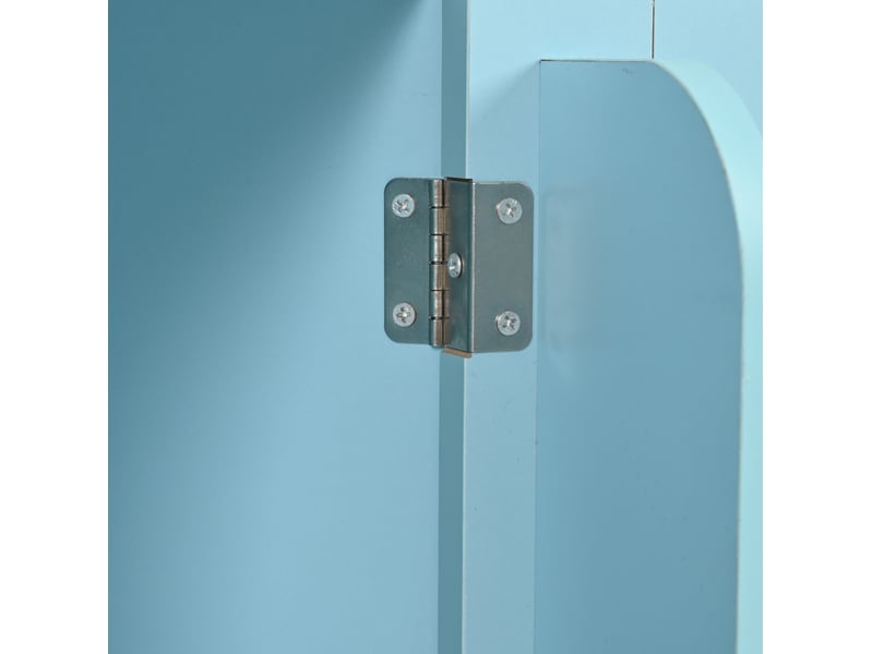  Desserte de cuisine 139x46x91,5 cm plateau rabattable mdf bleu  - Conforama D