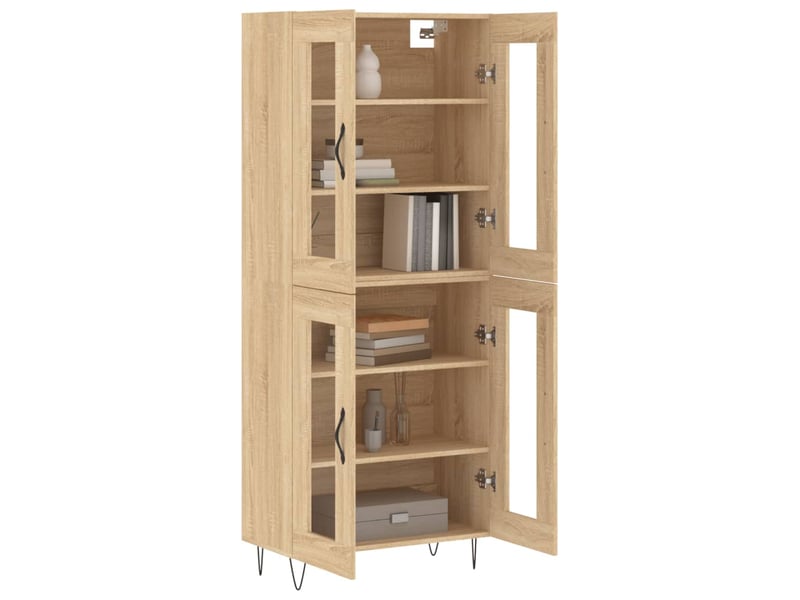  Buffet haut - bahut - meuble de rangement chêne sonoma 69,5x34x180 cm bois d'ingénierie  - Conforama C