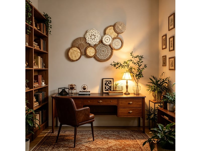  Décoration murale en bois 83,8x4,4x44,5 cm – aspect bois naturel – sculpture moderne avec plaques de verre  - Conforama D
