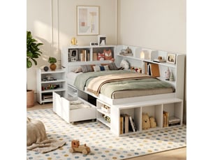 Lit simple 90x190 cm coloris blanc