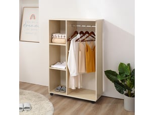 Armoire penderie armoire de rangement mobile panneaux de particules coloris chêne clair