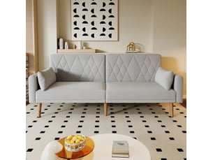 Canapé droit convertible MODENUIT   2 places Velours gris