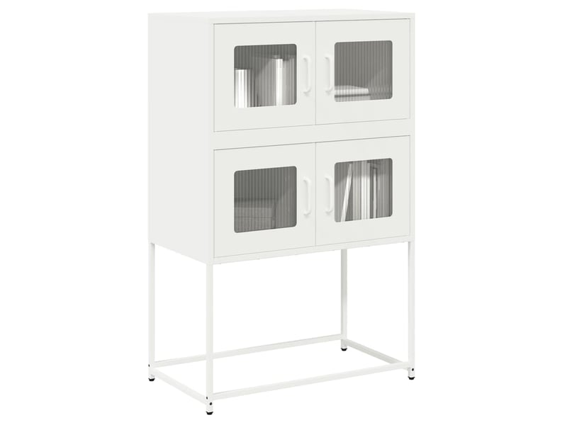  Buffet haut - bahut - meuble de rangement blanc 68x39x107 cm acier  - Conforama B