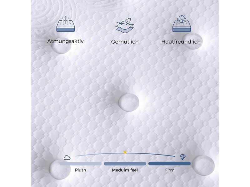 Matelas 180x200 h3 25 cm ressorts ensachés 7 zones ergonomique mousse oeko-tex - Conforama E
