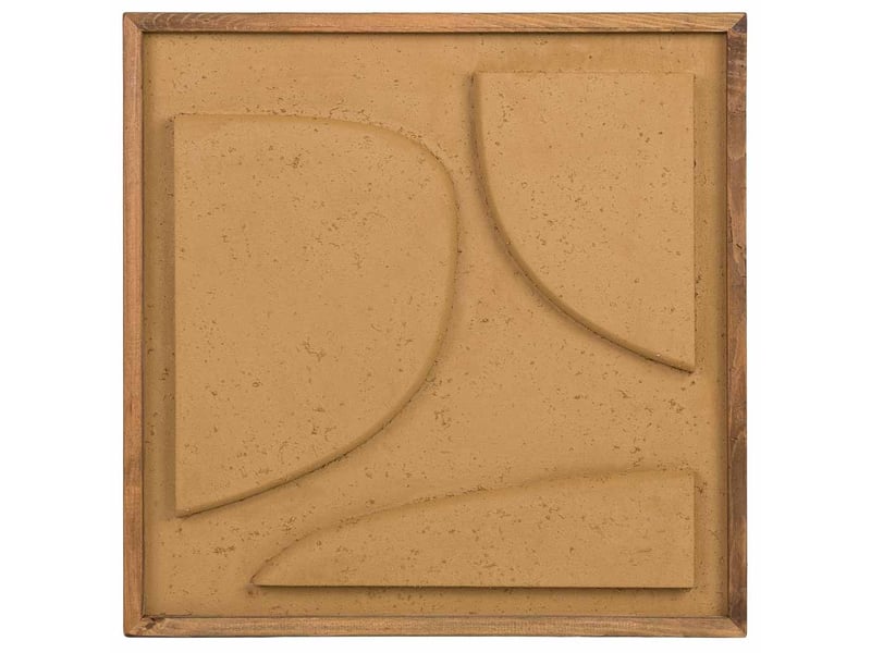  Tableau artisanal en bois recyclé relief jaune 62x4x62 cm h  - Conforama B