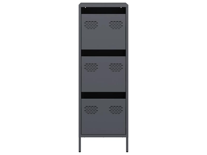  Buffet haut - bahut - meuble de rangement anthracite 39x35x103,5 cm acier  - Conforama E