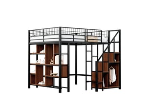 Lit mezzanine 140x220 cm WISHDOR coloris noir