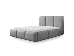 Lit coffre 200x200 cm <strong>MASSENO</strong> <strong></strong> coloris gris
