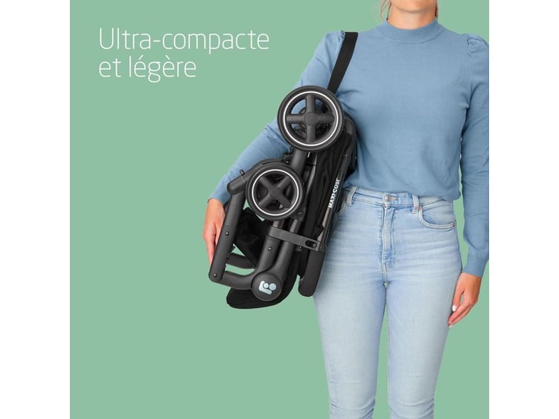 Poussette canne ultra compacte lara 2 essential graphite, naissance 0-4 ans, jusqua 22 kg 1233750113 - Conforama C