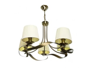 Fabrilamp baeza, lampe classique, 5xe14, cuir, 60-90 x 55 x 55 cm