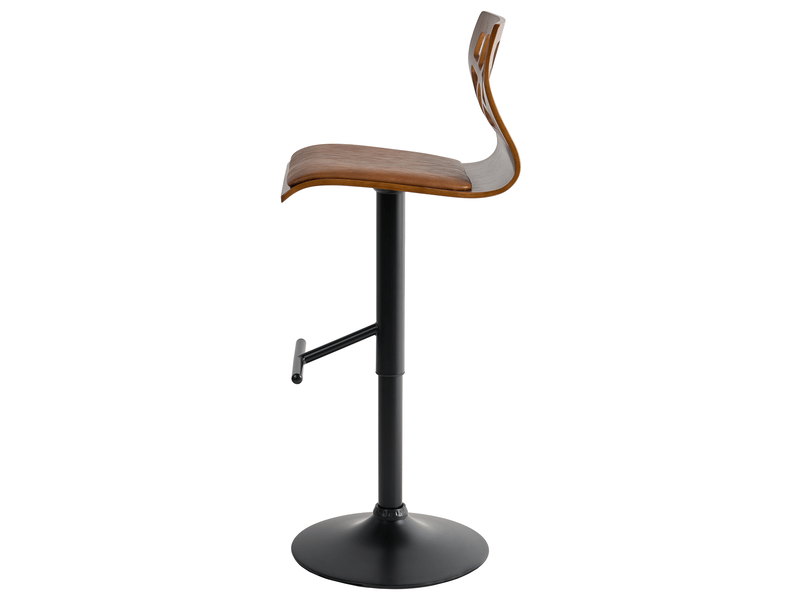 Lot de 2 chaises de bar petersburg cuir pu marronnoir  - Conforama D