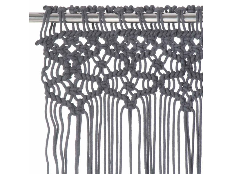  Rideau en macramé, rideau de porte anthracite 140x240 cm coton cf43856  - Conforama C