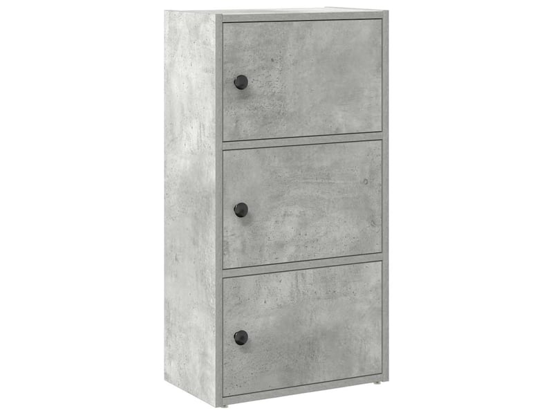  Bibliothèque, meuble de rangement salon gris béton 40x24x77 cm bois d'ingénierie  - Conforama A