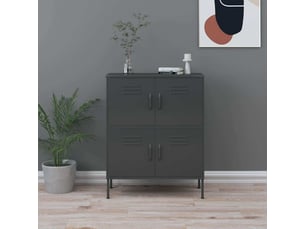 Armoire de rangement, rangement bureau anthracite 80x35x101,5 cm acier shl7425