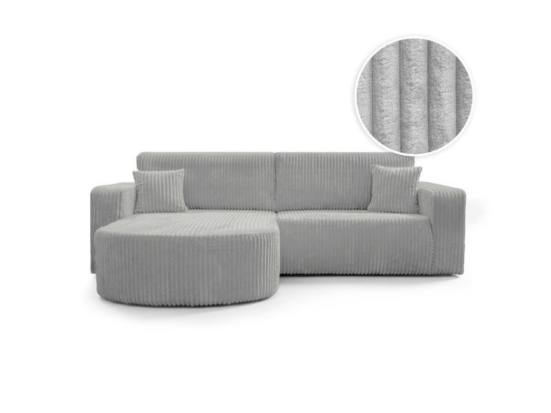  Kiara - canapé d'angle compact réversible et convertible 4 places en velours côtelé épais  - Conforama A