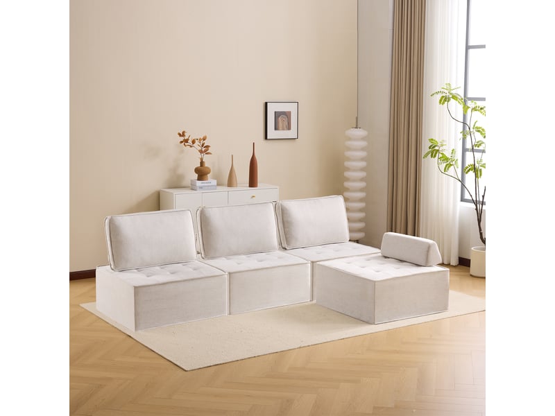  Canapé individuel et petit ensemble de sièges: fauteuil, pouf et sofa - idéal chambre, bureau, espace enfant  - Conforama E