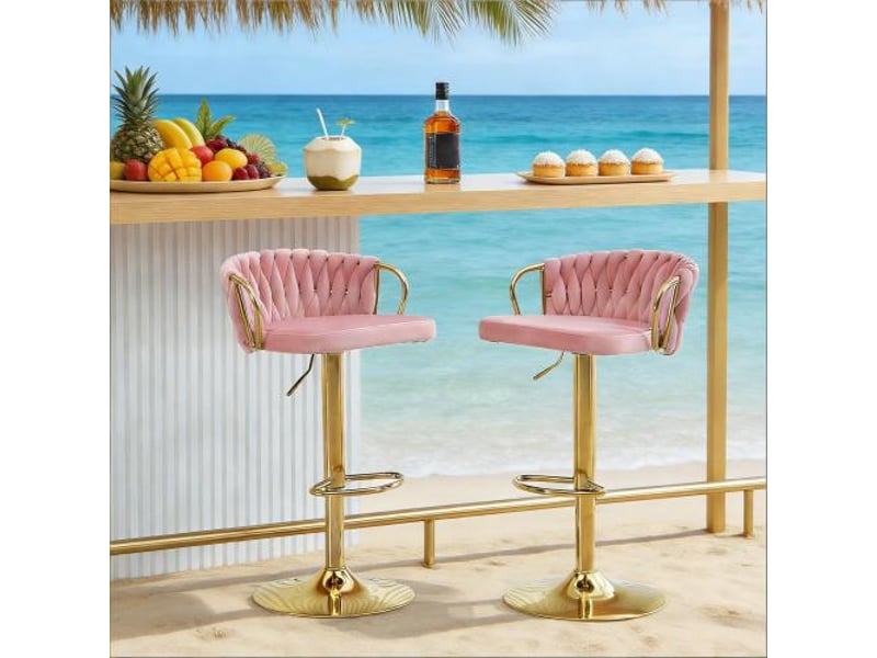 Ensemble chaise de cuisine confortable et tabourets de bar élégants avec coussin moelleux – lot de 2 - Conforama E