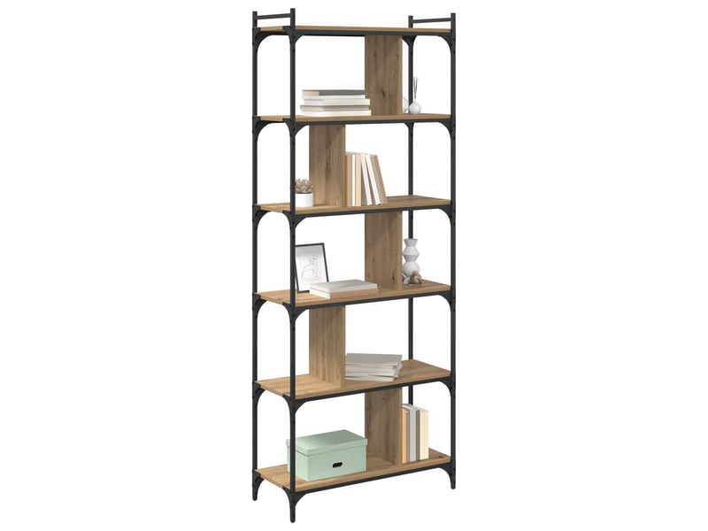  Bibliothèque 5 niveaux, armoire à livres 76 x 32 x 192 cm bois d'ingénierie shl3986  - Conforama C
