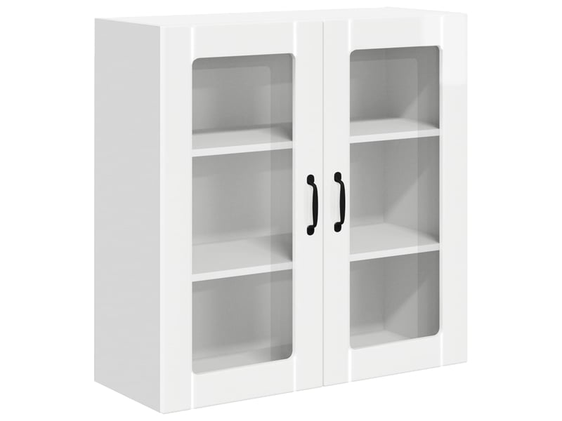 Meuble mural de cuisine, cabinet en verre mural blanc brillant 80x31x80cm shl3965 - Conforama C