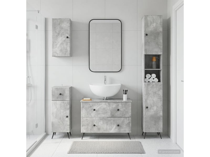  Ensemble de 4 pièces d'armoires de salle de bain breda cf63250  - Conforama B