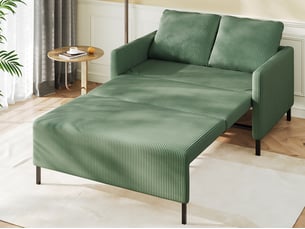 Canapé droit convertible NECHE 120x78x87cm 2 places Velours vert