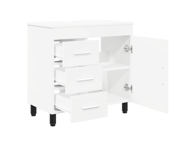 Unité de vanité de salle de bain, meuble de rangement blanc 60x35x60 cm shl9396 - Conforama D